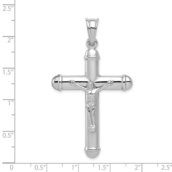 Million Charms 925 Sterling Silver Rhodium-plated Reversible Crucifix Pendant - Picture 4 of 4